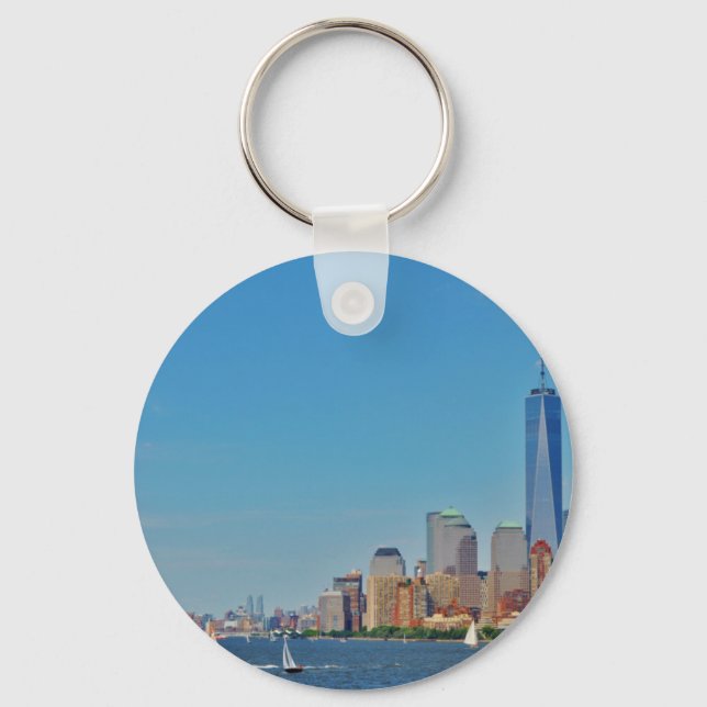 Manhattan Brooklyn New York NYC Key Ring (Front)