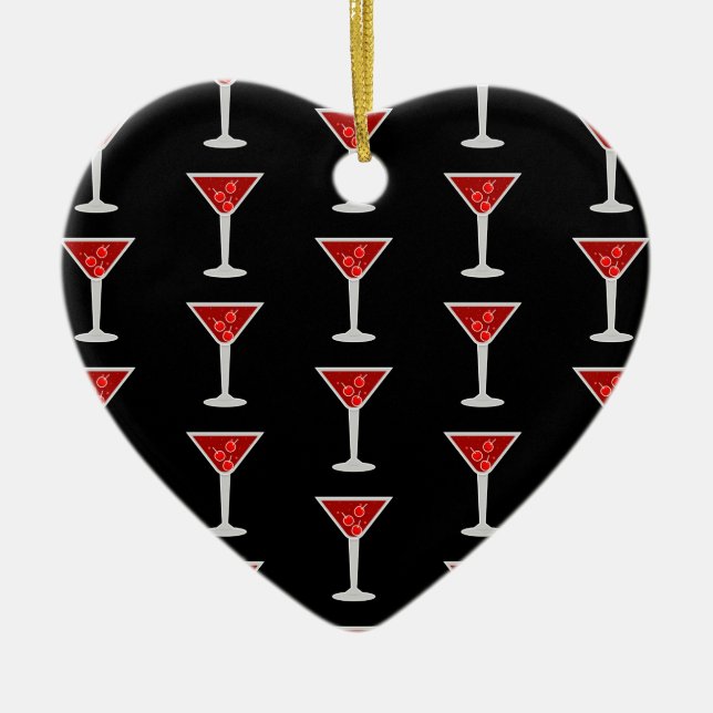 Manhattan Cocktail Bartender Alcohol Liquor Lovers Ceramic Ornament (Front)