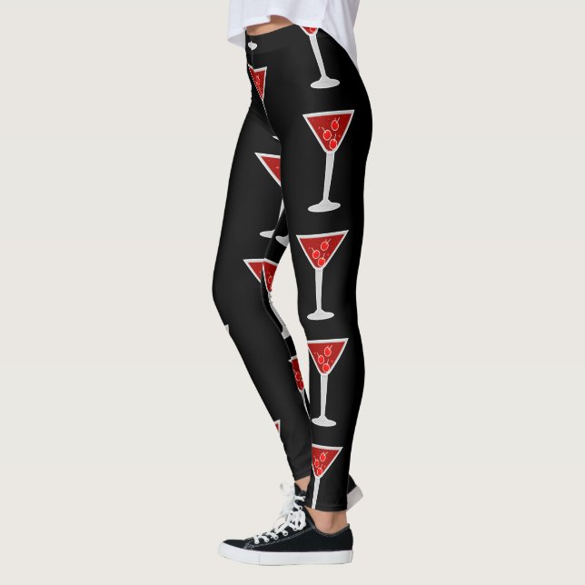 Manhattan Cocktail Bartender Alcohol Liquor Lovers Leggings (Left)