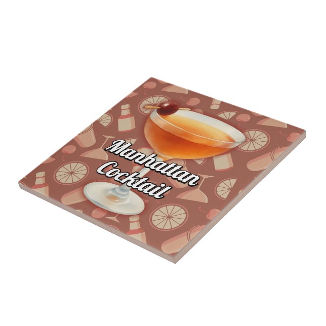 Manhattan Cocktail Ceramic Tile (Side)