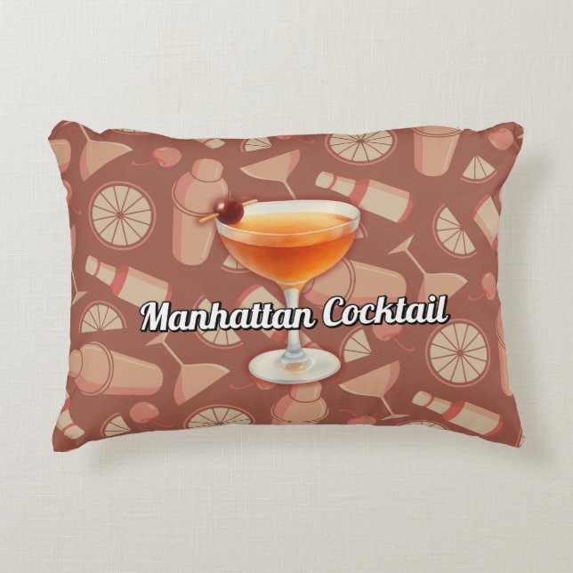 Manhattan Cocktail Decorative Cushion (Front)