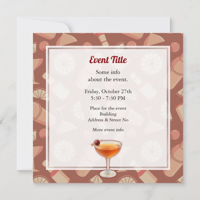 Manhattan Cocktail Invitation (Back)