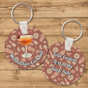 Manhattan Cocktail Key Ring