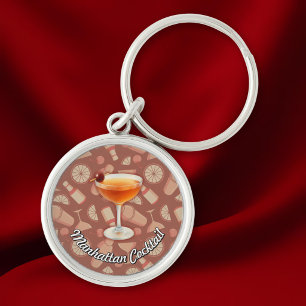 Manhattan Cocktail Key Ring