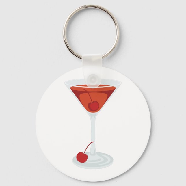 Manhattan Cocktail Key Ring (Front)
