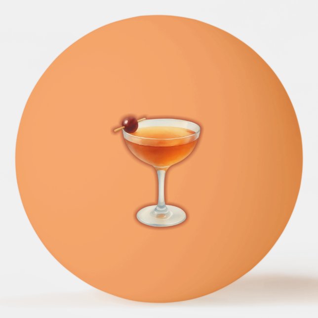 Manhattan Cocktail Ping Pong Ball (Front)