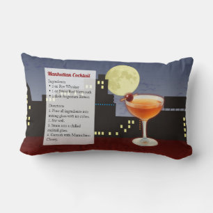 Manhattan Cocktail Recipe Lumbar Cushion