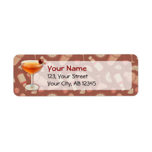 Manhattan Cocktail Return Address Label