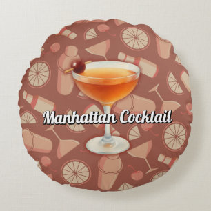 Manhattan Cocktail Round Cushion