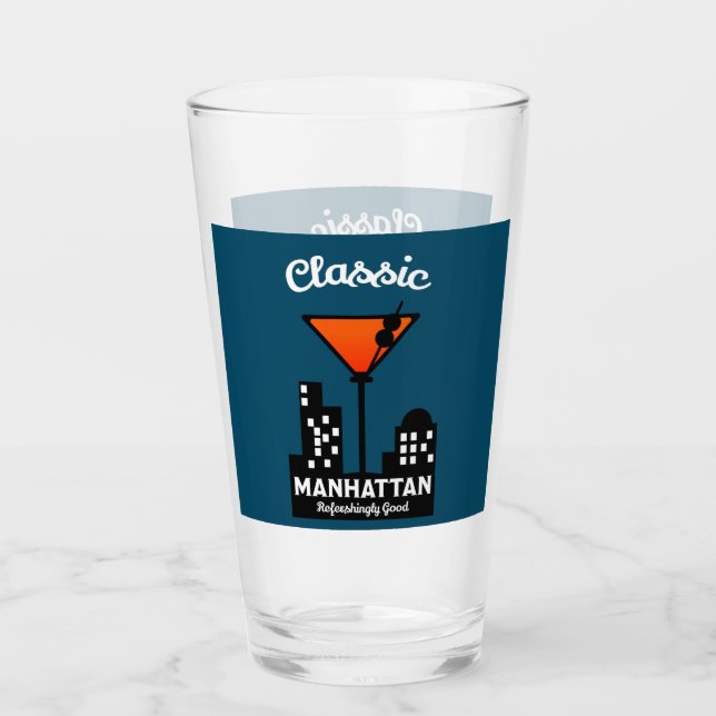Manhattan Cocktail Wall Art Glass (Front)