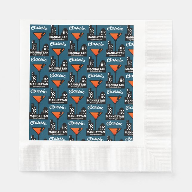 Manhattan Cocktail Wall Art Napkin (Front)