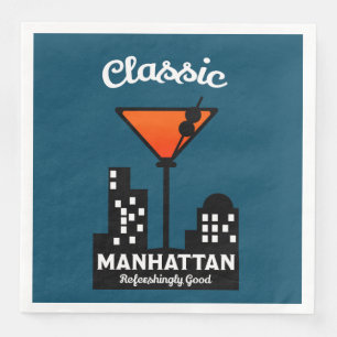Manhattan Cocktail Wall Art Napkin