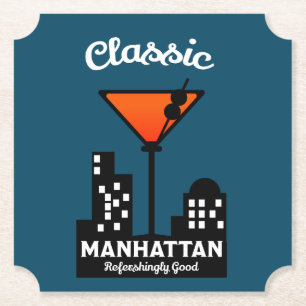 Manhattan Cocktail Wall Art Paper Coaster