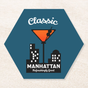 Manhattan Cocktail Wall Art Paper Coaster