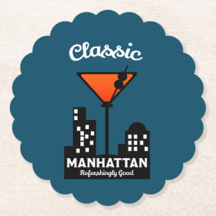 Manhattan Cocktail Wall Art Paper Coaster
