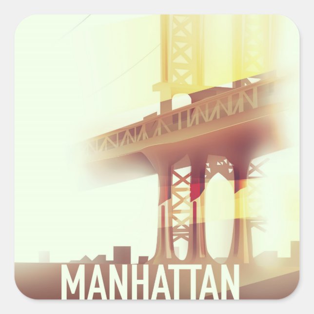 Manhattan Evening Square Sticker (Front)