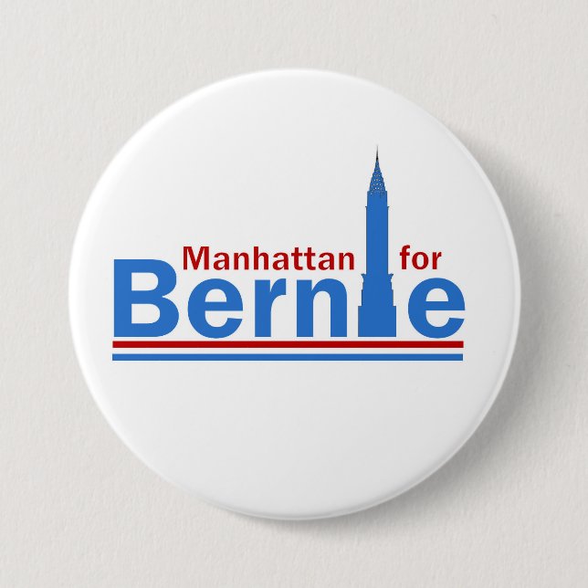Manhattan for Bernie 7.5 Cm Round Badge (Front)