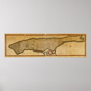 Manhattan Island New York City Map from 1807 Poster