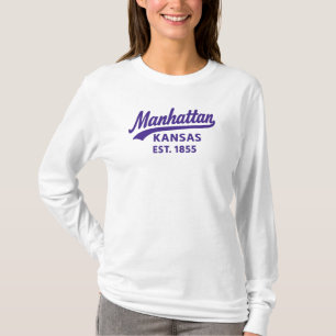 Manhattan Kansas Est. 1855 Retro College Town T-Shirt