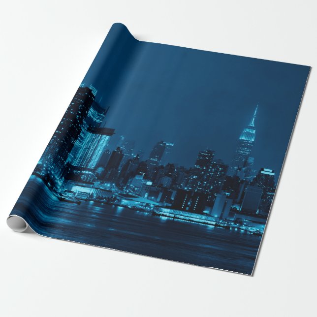 Manhattan midtown skyscrapers and New York City sk Wrapping Paper (Unrolled)