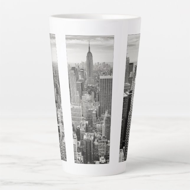 Manhattan, New York (black & white panorama) Latte Mug (Front)
