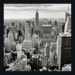 Manhattan, New York (black & white panorama) Poster<br><div class="desc">Manhattan,  New York (black & white panorama).
Please visit my store for more interesting design and more colour choice => zazzle.com/colorfulworld*</div>