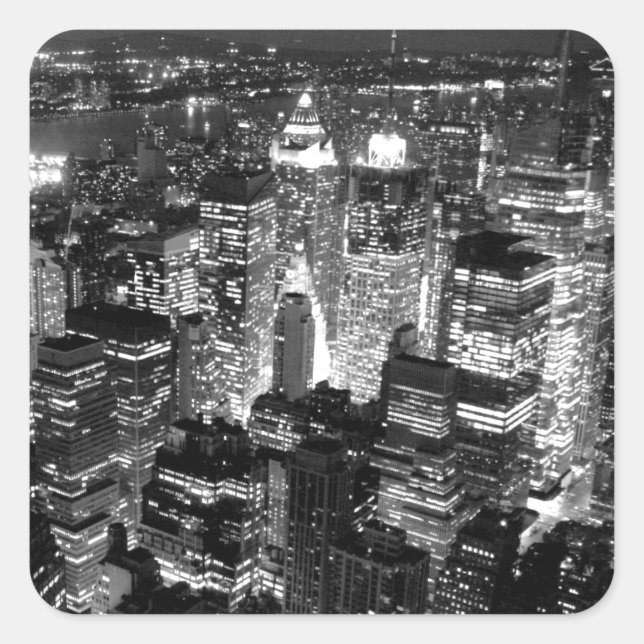 Manhattan New York City Square Sticker (Front)