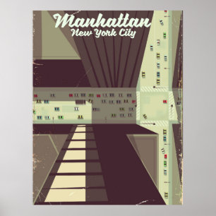 Manhattan New York City Travel poster. Poster