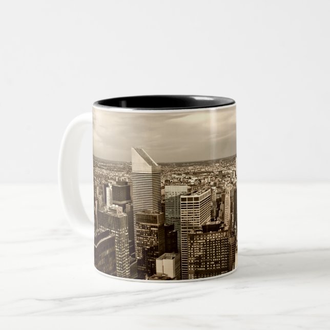 Manhattan New York City Two-Tone Coffee Mug (Front Left)