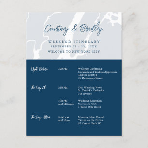 Manhattan New York City Weekend Itinerary Timeline Enclosure Card