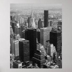 Manhattan New York City with Chrysler Building Poster