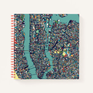 Manhattan New York Map Notebook