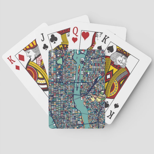 Manhattan New York Map Playing Cards (Back)