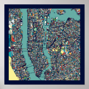 Manhattan Map Posters & Photo Prints | Zazzle AU