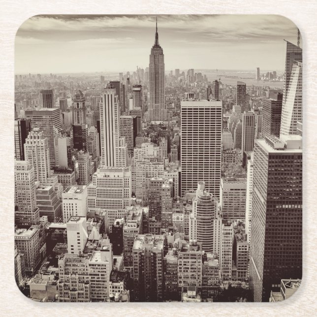 Manhattan, New York Square Paper Coaster (Front)