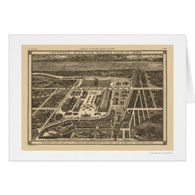 Manhattan New York Worlds Fair Map 1883 (Front Horizontal)