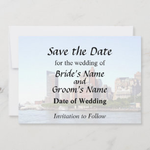 Manhattan NY - Manhattan Skyline on a Clear Day Save The Date
