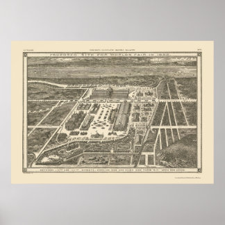 Manhattan, NY Panoramic Map - 1883 Poster