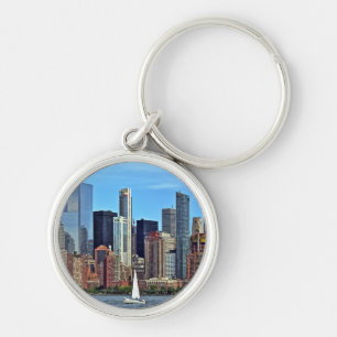 Manhattan NY – Sailboat By Manhattan Skyline Key Ring