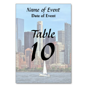Manhattan NY – Sailboat By Manhattan Skyline Table Number