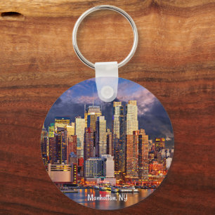 Manhattan, NY skyline Key Ring