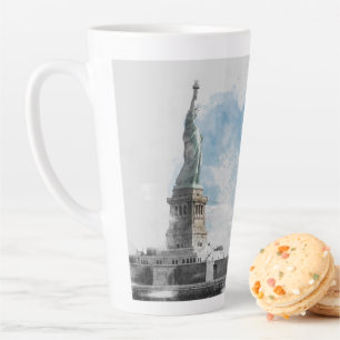 Manhattan NYC Liberty Statue Latte Mug – Vintage 