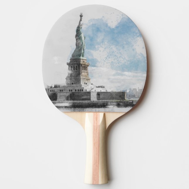 Manhattan Nyc Liberty Statue Ping Pong Paddle (Front)