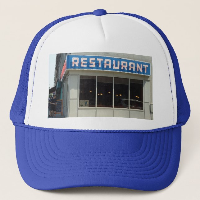 Manhattan NYC Restaurant Trucker Hat (Front)
