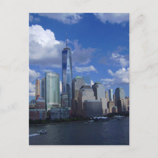 Manhattan NYC World Trade Centre WTC Hudson River Postcard
