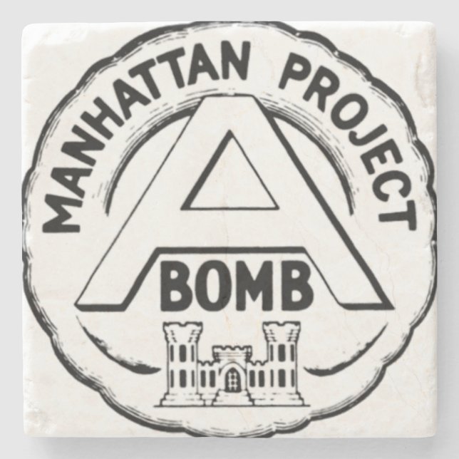 Manhattan Project Badge Stone Coaster (Front)