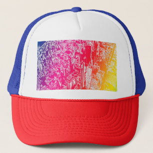Manhattan rainbow trucker hat