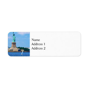 Manhattan - Sailboat By Statue Of Liberty Return Address Label