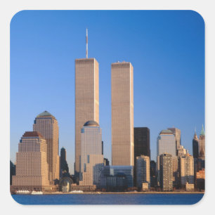 Manhattan Skyline and Hudson River, New York, 2 Square Sticker