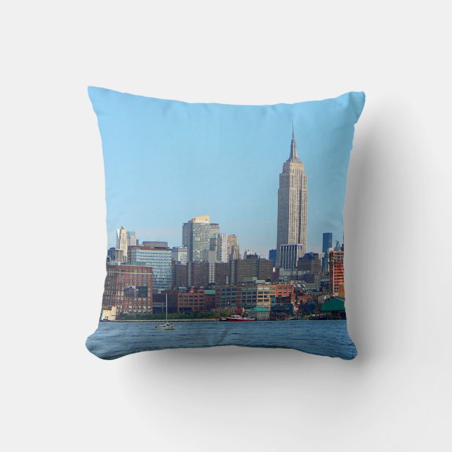 Manhattan Skyline as Seen From Hoboken, NJ Cushion (Front)